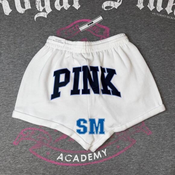PINK Victoria's Secret Pants - VS PINK Limited Edition Varsity Blue & White Ivy Fleece Rolled Hem Shorts- SM